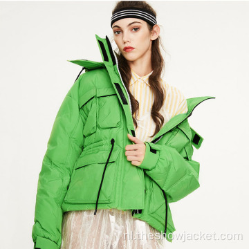 Groothandel Streetwear Pure Color Parka-jas voor dames